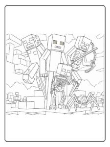 Ausmalbilder Minecraft Monster Riesige Mecha Monster