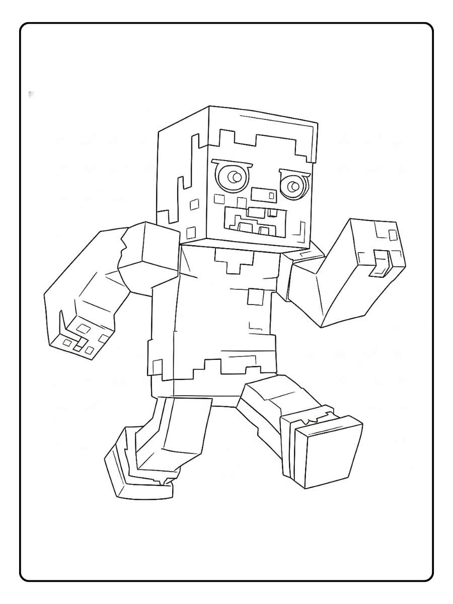 Ausmalbilder Minecraft Monster Springende Monsterfigur