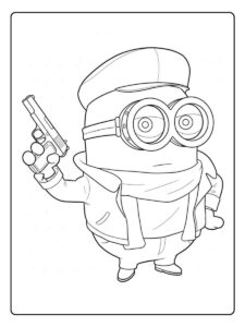 Ausmalbilder Minions Minion mit Wasserpistole