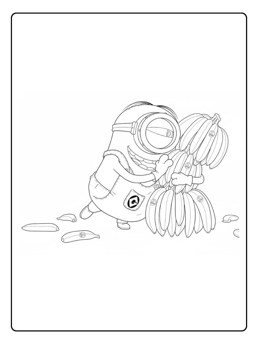 Ausmalbilder Minions Schlafender Minion auf dem Boden