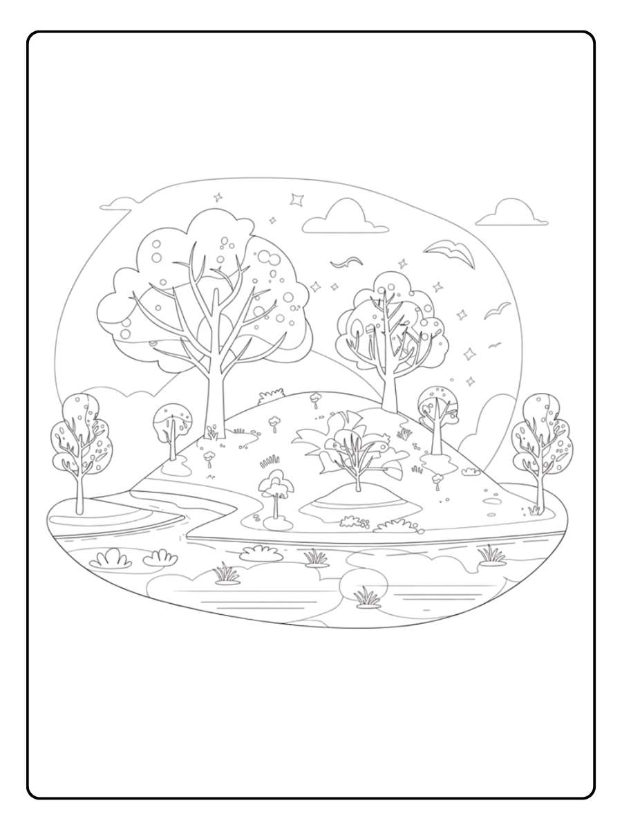 Ausmalbilder Natur Der wunderschöne Jahreszeitenbaum