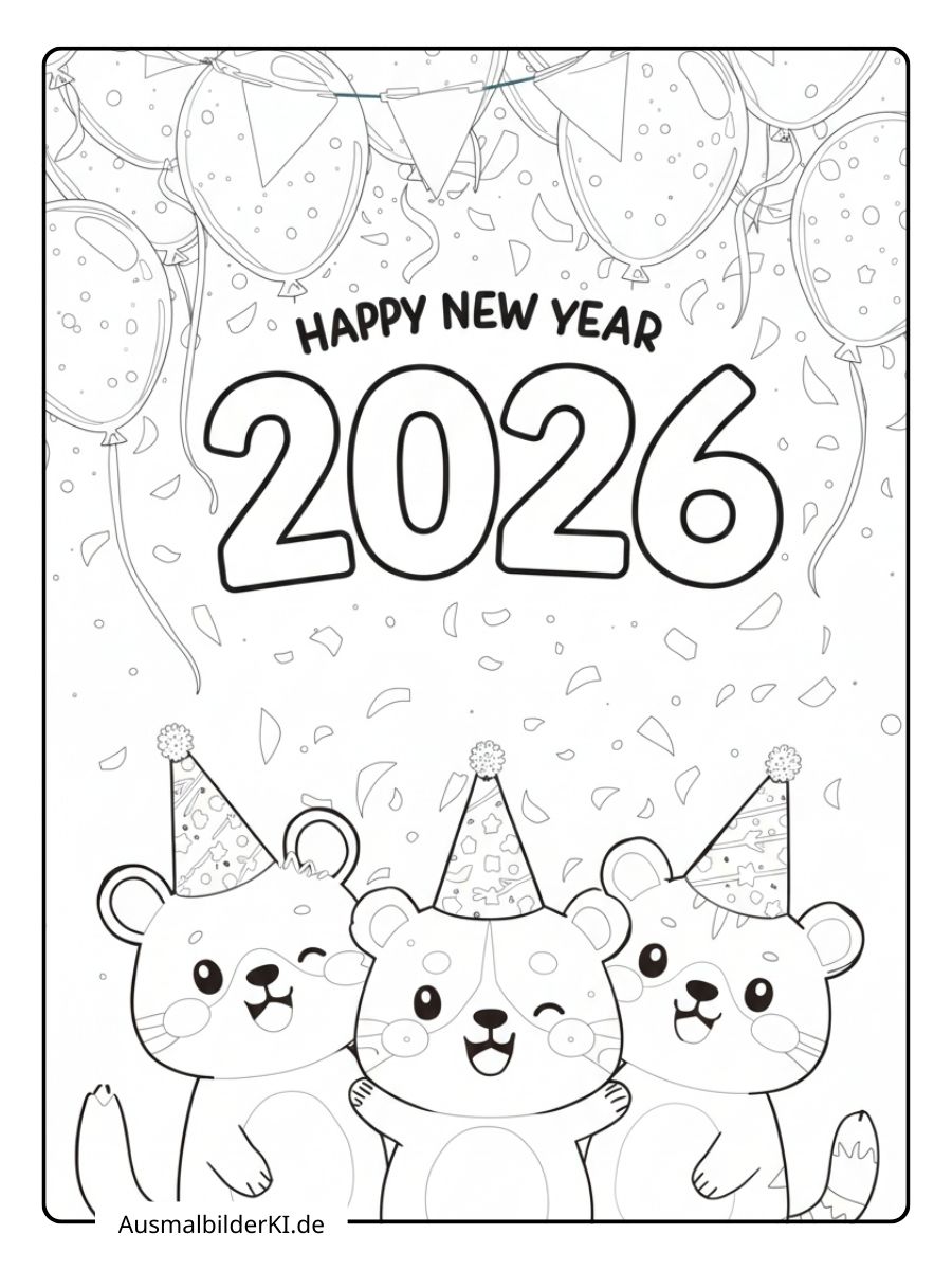 Ausmalbilder Neujahr (3)