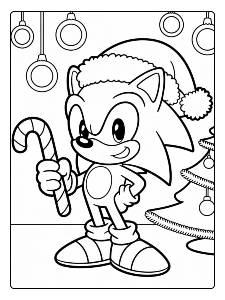 Ausmalbilder Weihnachten - Sonic