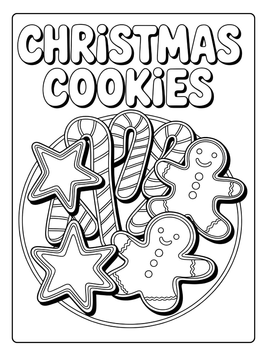 Ausmalbilder Weihnachten - Ausmalbilder Weihnachtsplätzchen