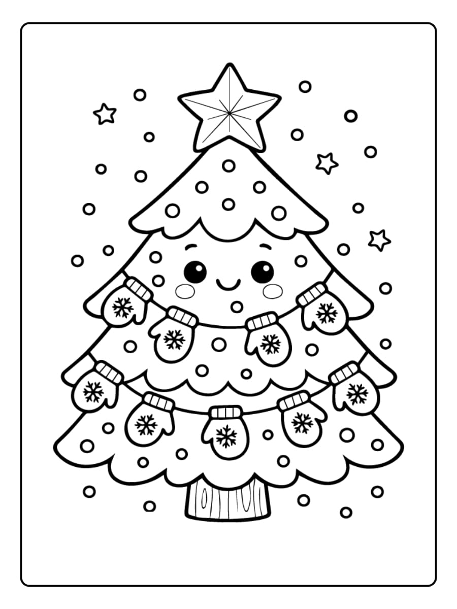 Ausmalbilder Weihnachten - süße Kiefer