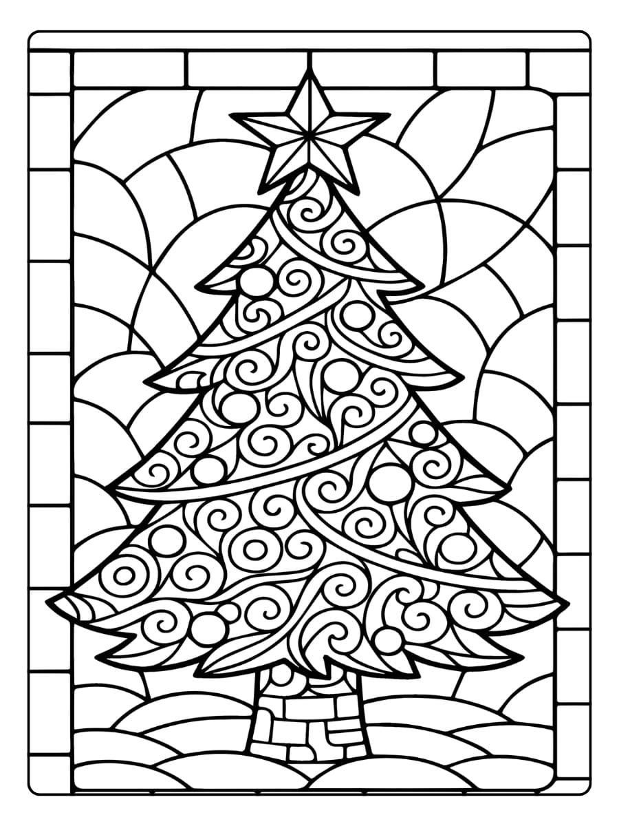 Ausmalbilder Weihnachten – Weihnachtsbaum im einzigartigen Stil