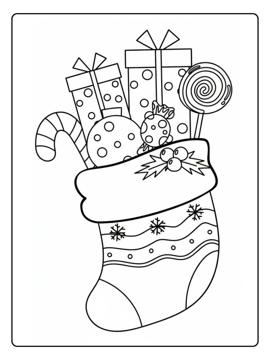 Ausmalbilder Weihnachten Grundschule Einfacher Tannenbaum mit Geschenken