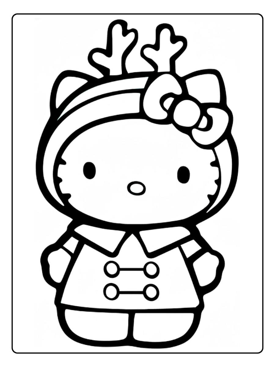 Ausmalbilder Weihnachten Hello Kitty Einfache Umrisszeichnung
