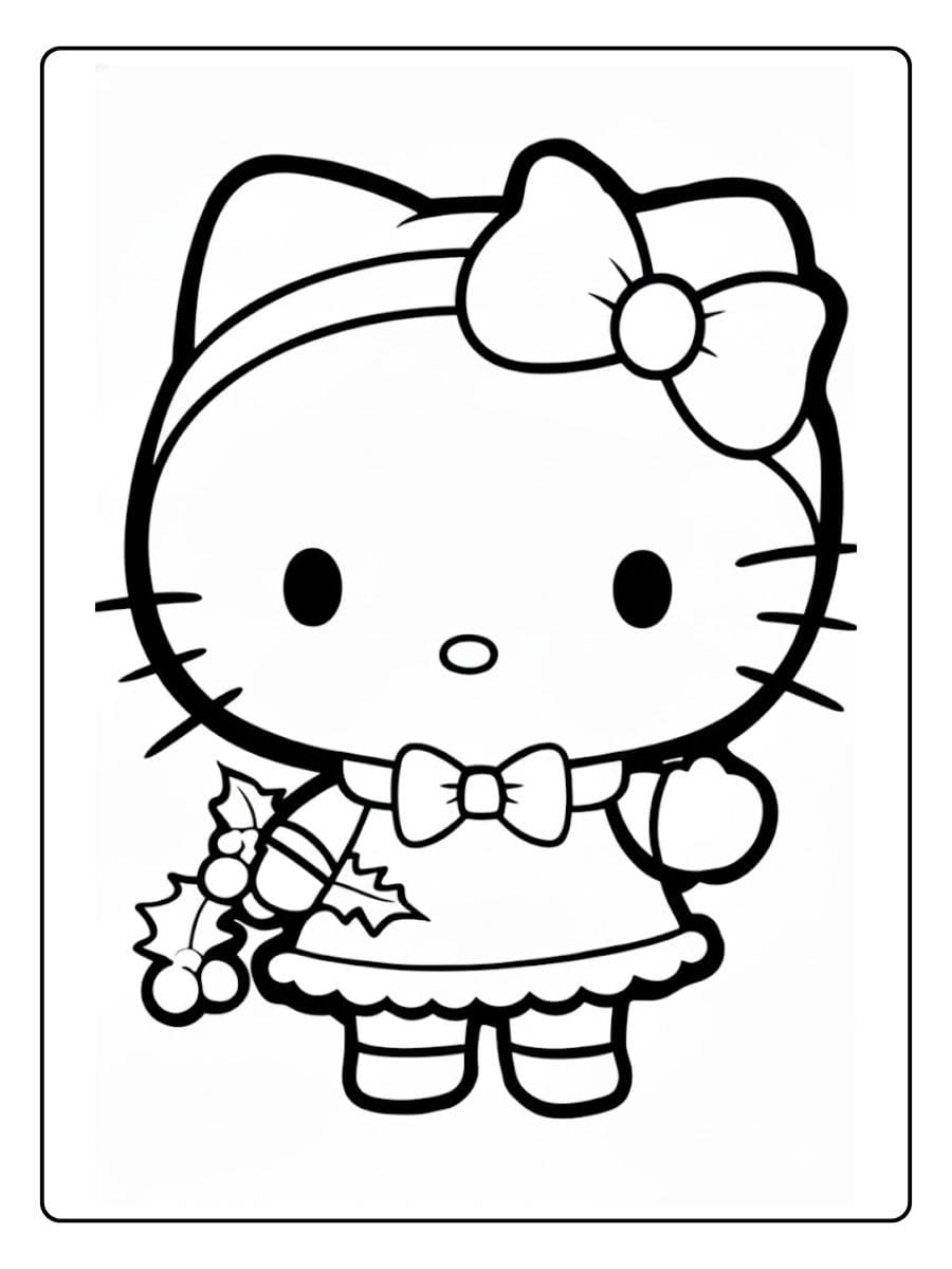 Ausmalbilder Weihnachten Hello Kitty Festlicher Malspaß für Kinder