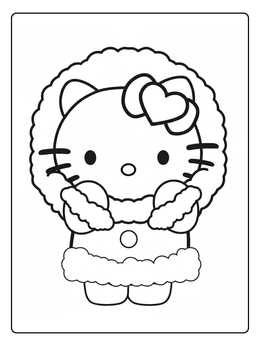 Ausmalbilder Weihnachten Hello Kitty Niedliche Hello Kitty im Winter Look