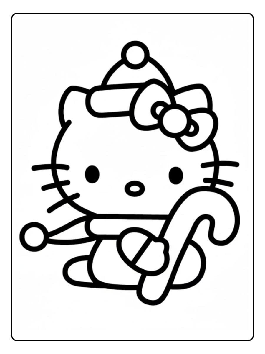 Ausmalbilder Weihnachten Hello Kitty Süße Vorlagen zum Ausdrucken