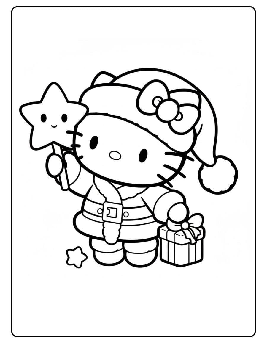 Ausmalbilder Weihnachten Hello Kitty Süßes Wintermotiv
