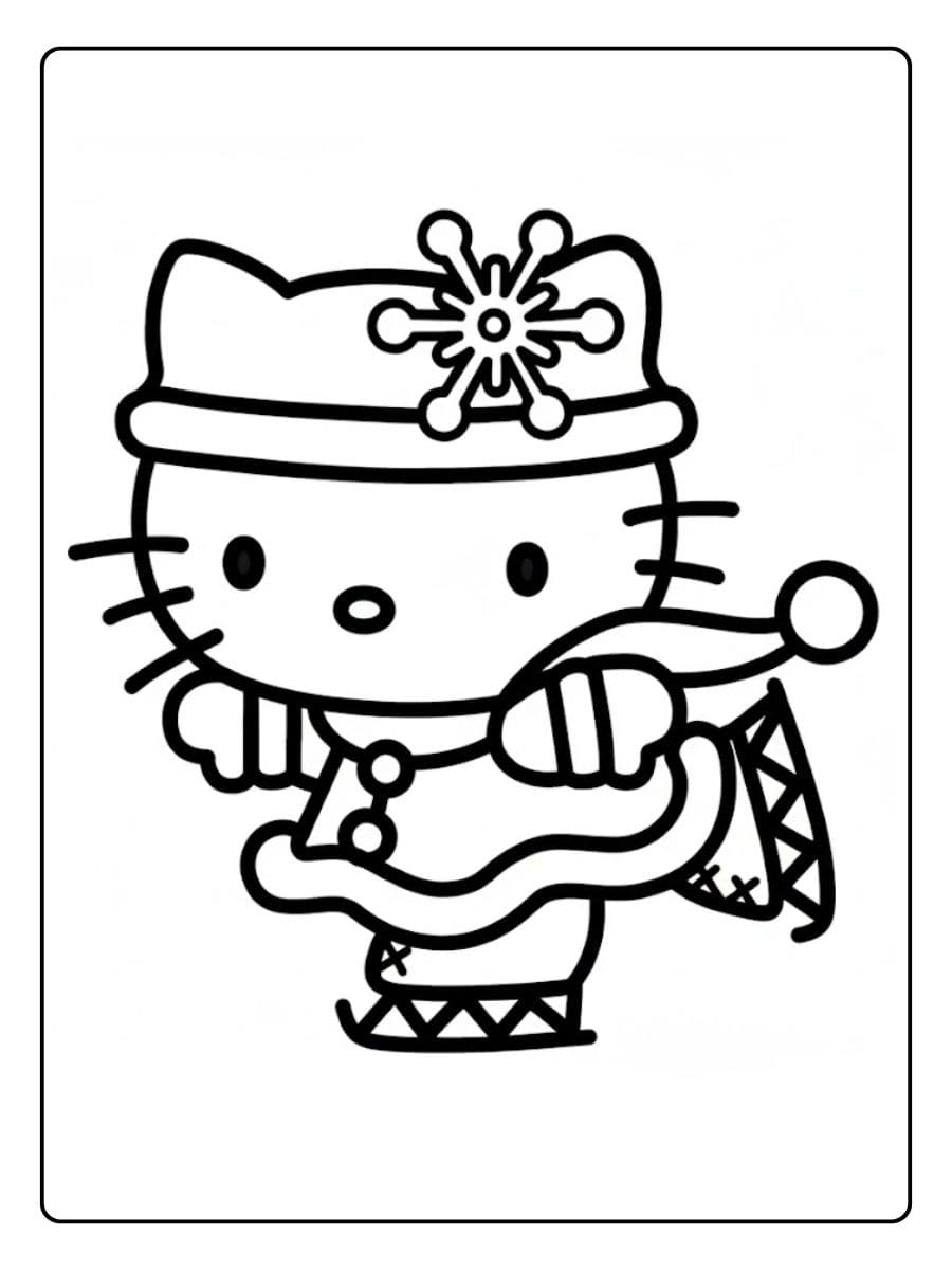 Ausmalbilder Weihnachten Hello Kitty Winterspaß mit Hello Kitty