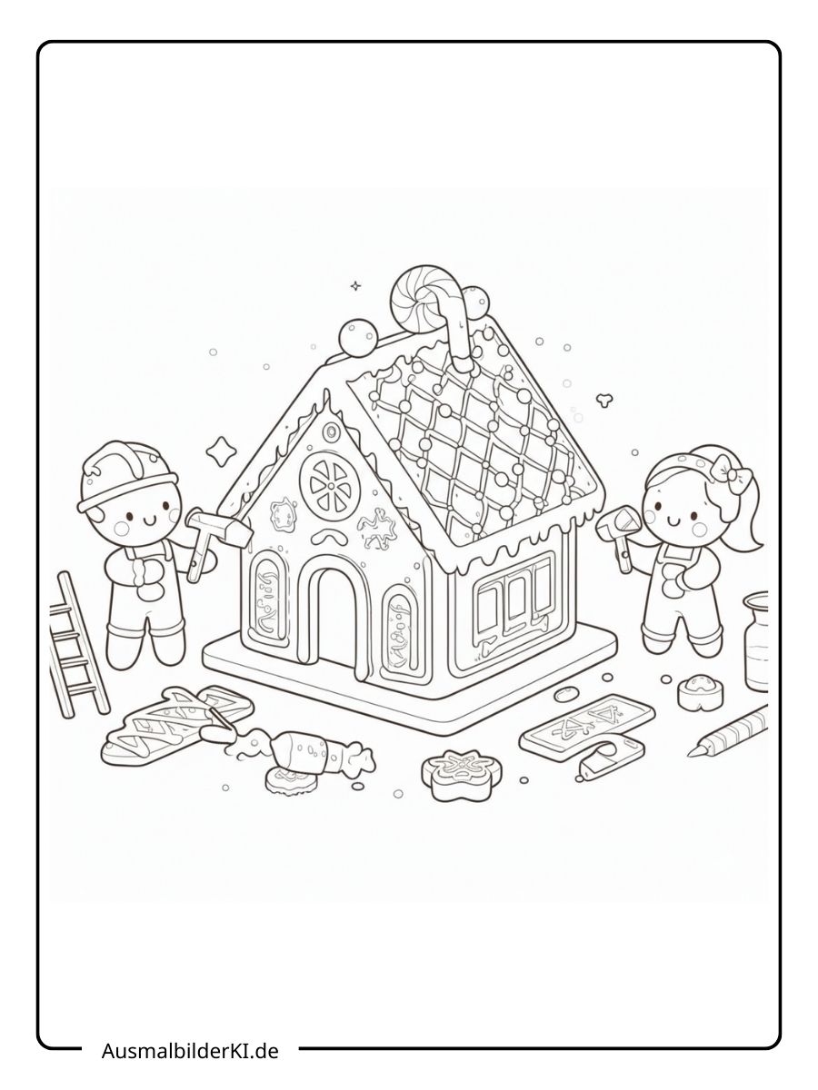 Ausmalbilder Weihnachten Lebkuchenhaus (11)