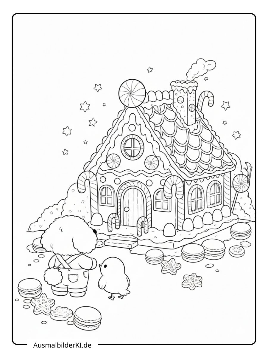 Ausmalbilder Weihnachten Lebkuchenhaus (14)
