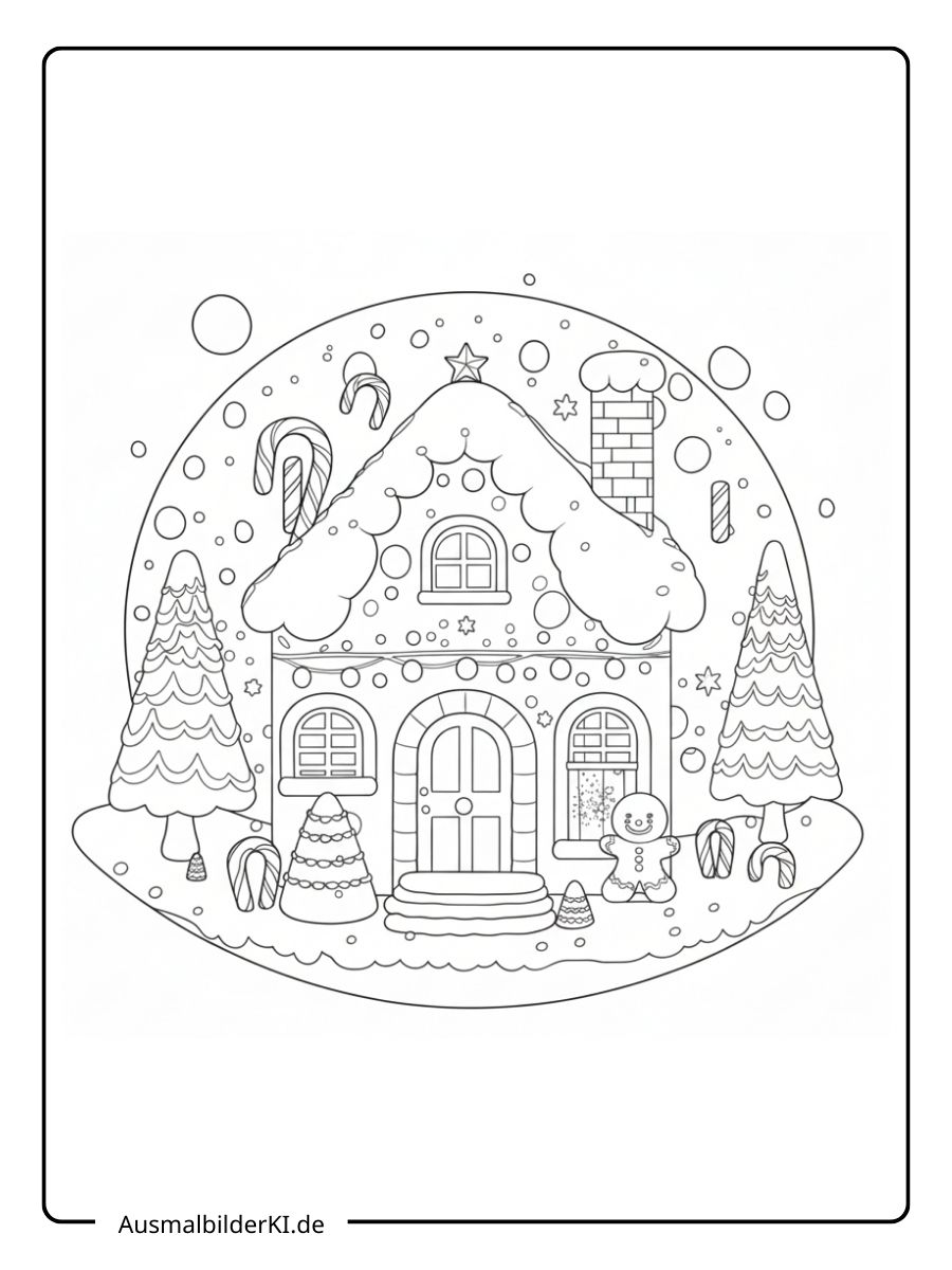 Ausmalbilder Weihnachten Lebkuchenhaus (4)