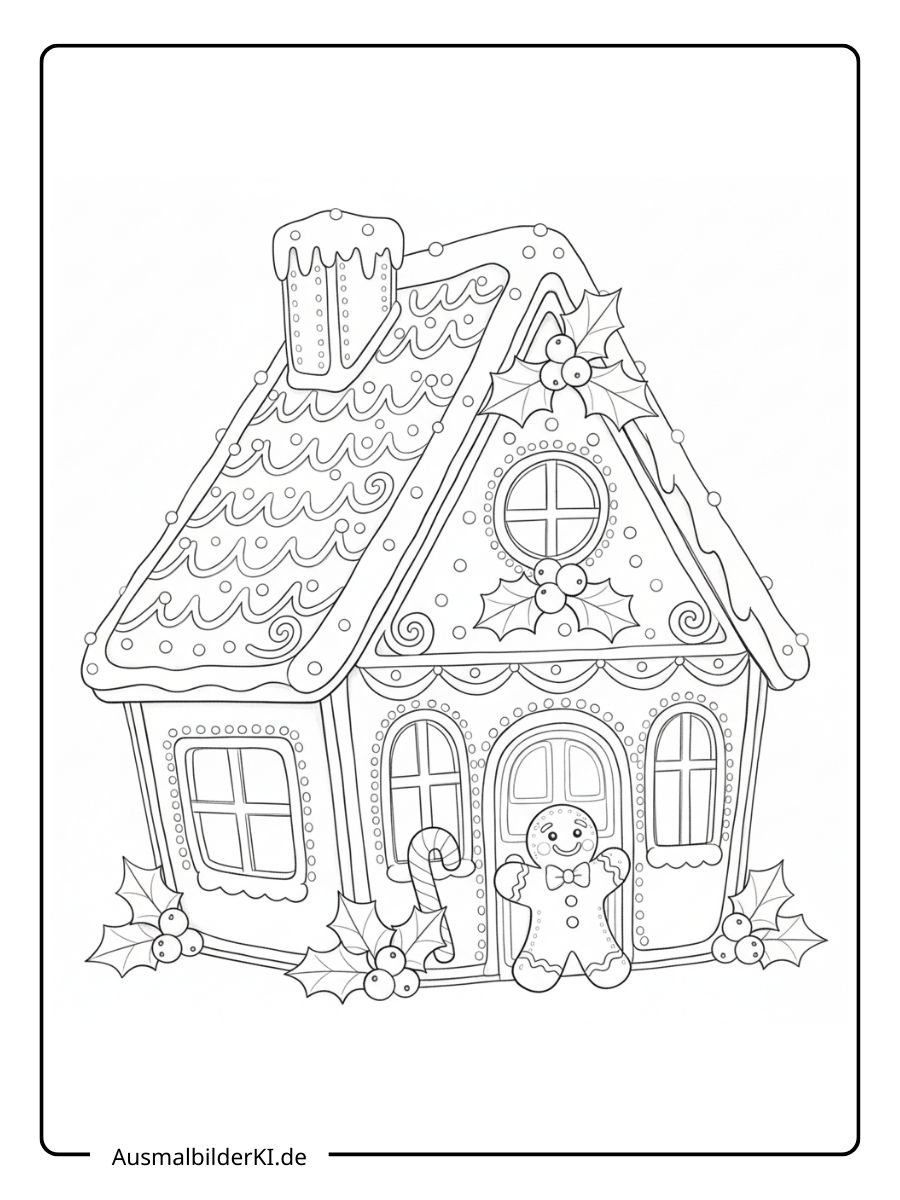 Ausmalbilder Weihnachten Lebkuchenhaus (7)