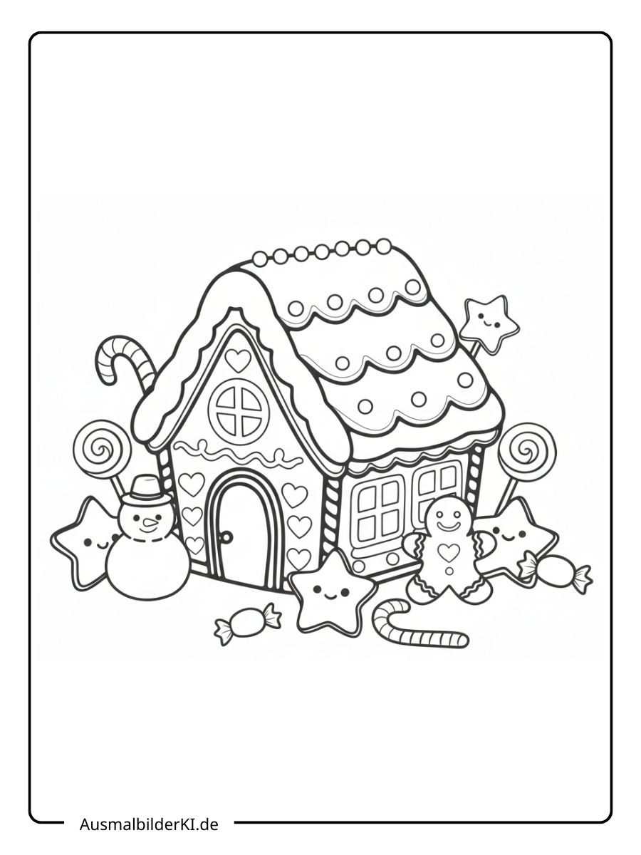 Ausmalbilder Weihnachten Lebkuchenhaus (9)
