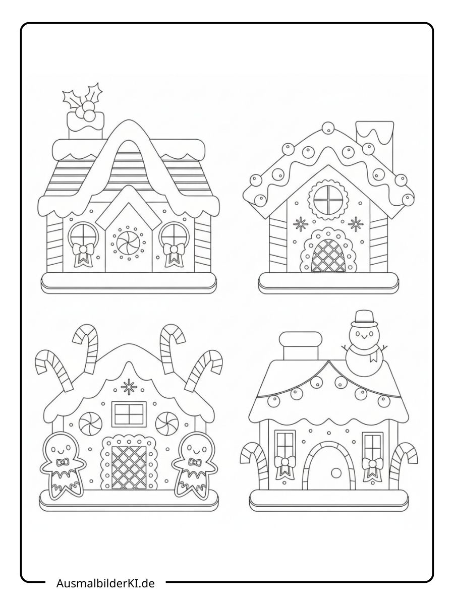 Ausmalbilder Weihnachten Lebkuchenhaus