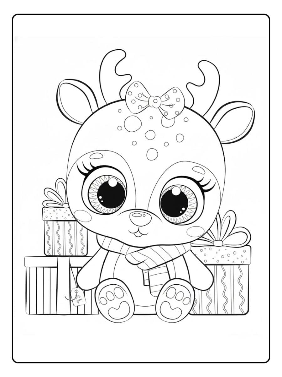 Ausmalbilder Weihnachten Tiere Einfacher Waschbär Umriss für Kinder