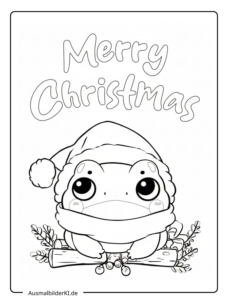 Ausmalbilder Weihnachten tiere Frosch