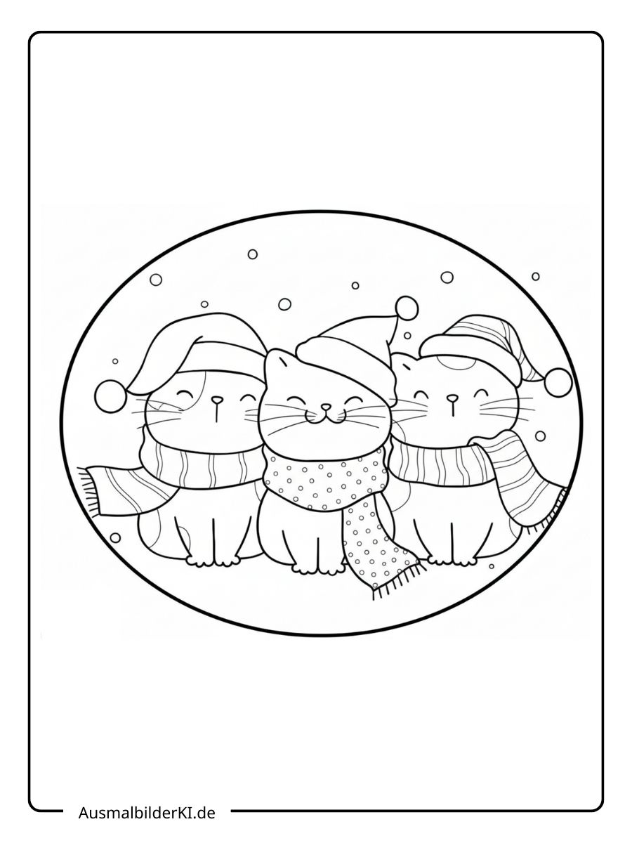 Ausmalbilder Weihnachten tiere kazen