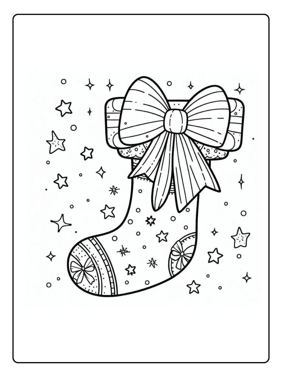 Einfaches Weihnachtsstrumpf Ausmalbild für Kinder