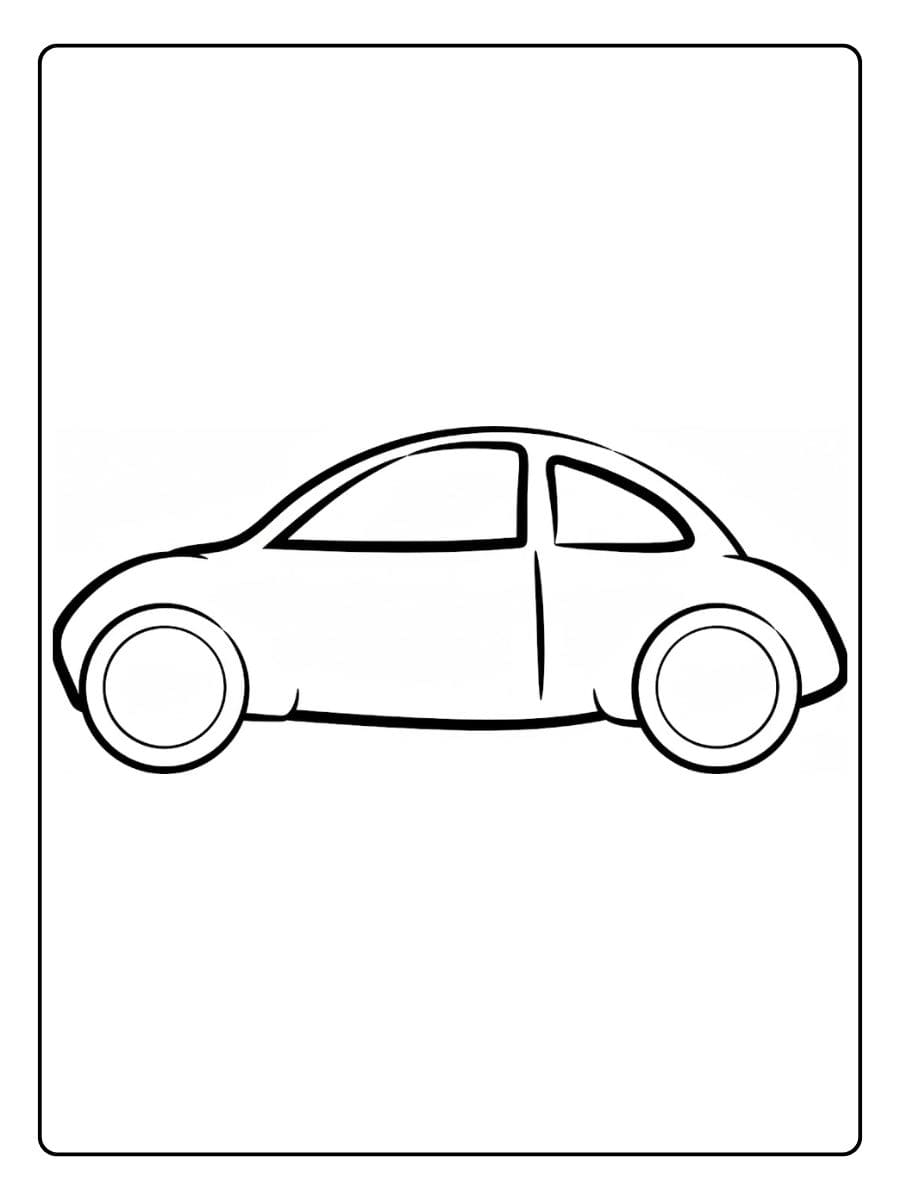 Auto Ausmalbilder Einfaches Umrissbild eines Autos