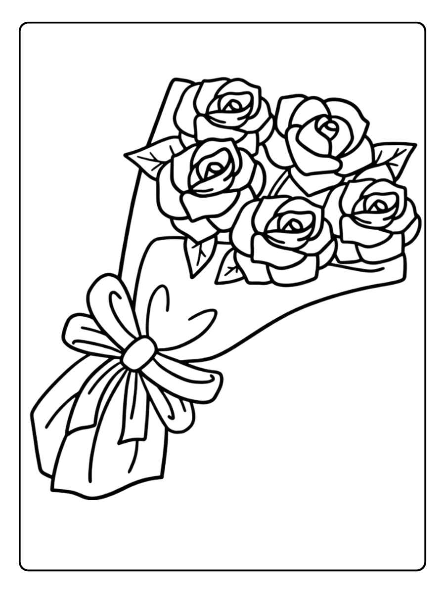 Blumenstrauß Ausmalbild Filigrane Blüten