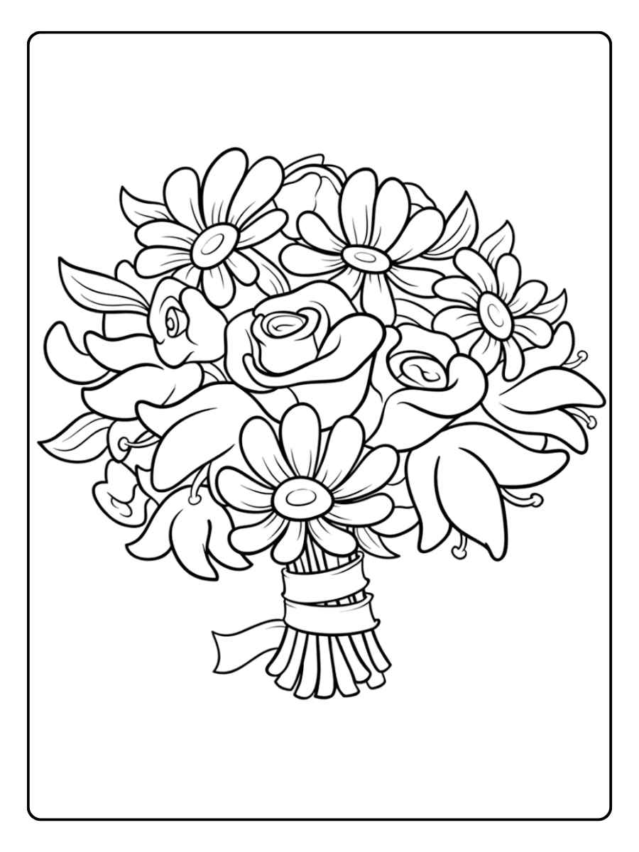 Blumenstrauß Ausmalbild Üppiger Blütenbaum