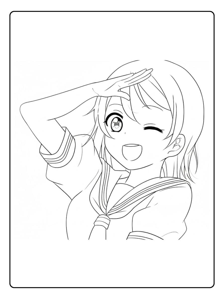 Charakter aus Anime Schuluniform Ausmalbilder