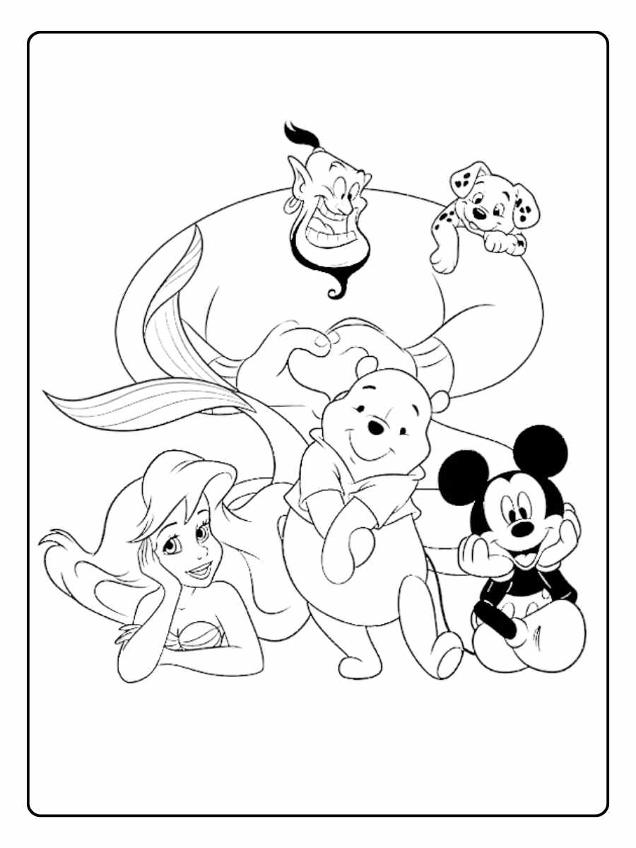 Disney Ausmalbilder Blumen Garten mit Schmetterling