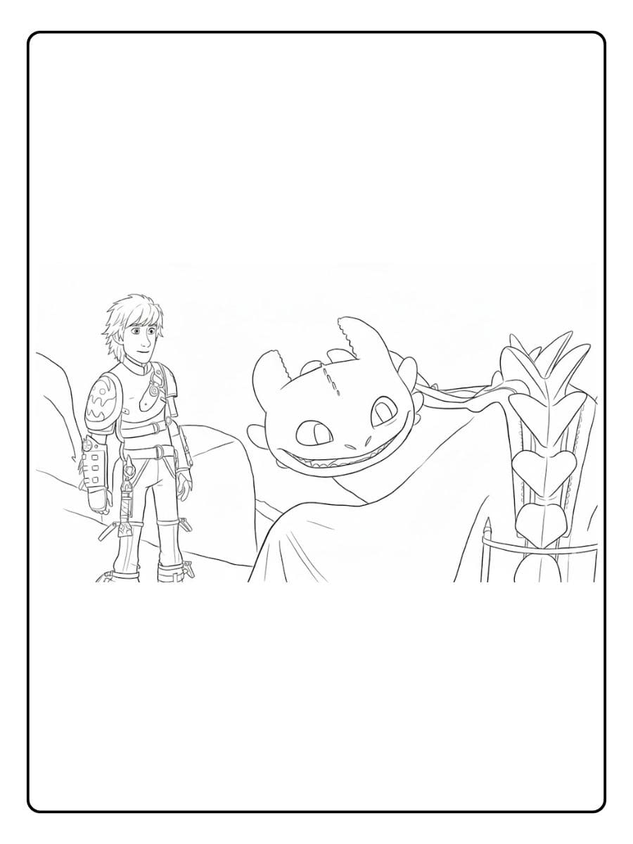Drachenzähmen leicht gemacht Ausmalbilder Frostige Abenteuer mit Hiccup und Toothless