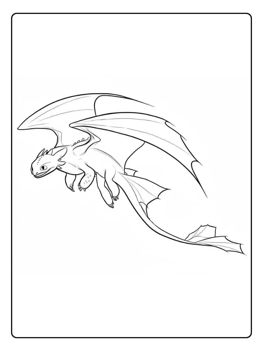 Drachenzähmen leicht gemacht Ausmalbilder Nachtschatten Umrisse (2)