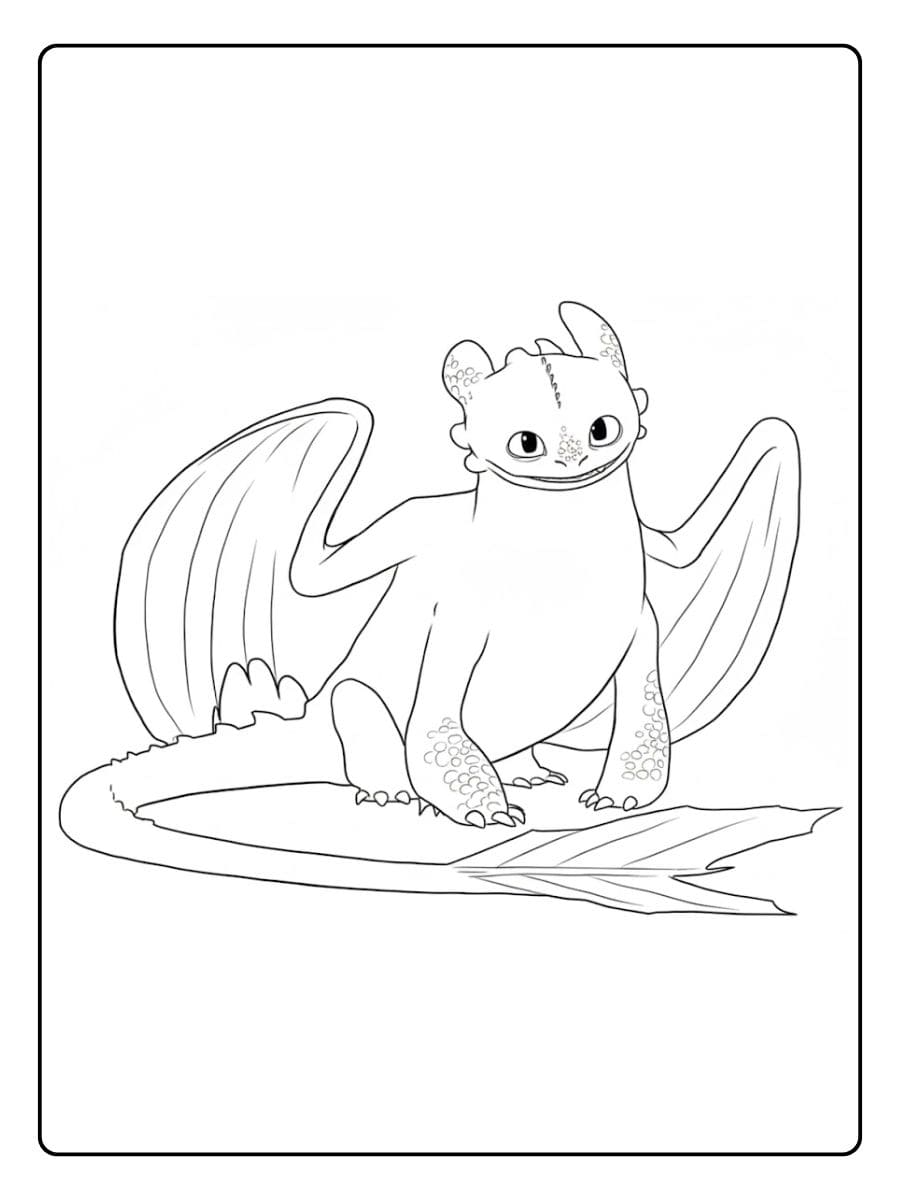 Drachenzähmen leicht gemacht Ausmalbilder Ohnezahn Umriss dicke Linien