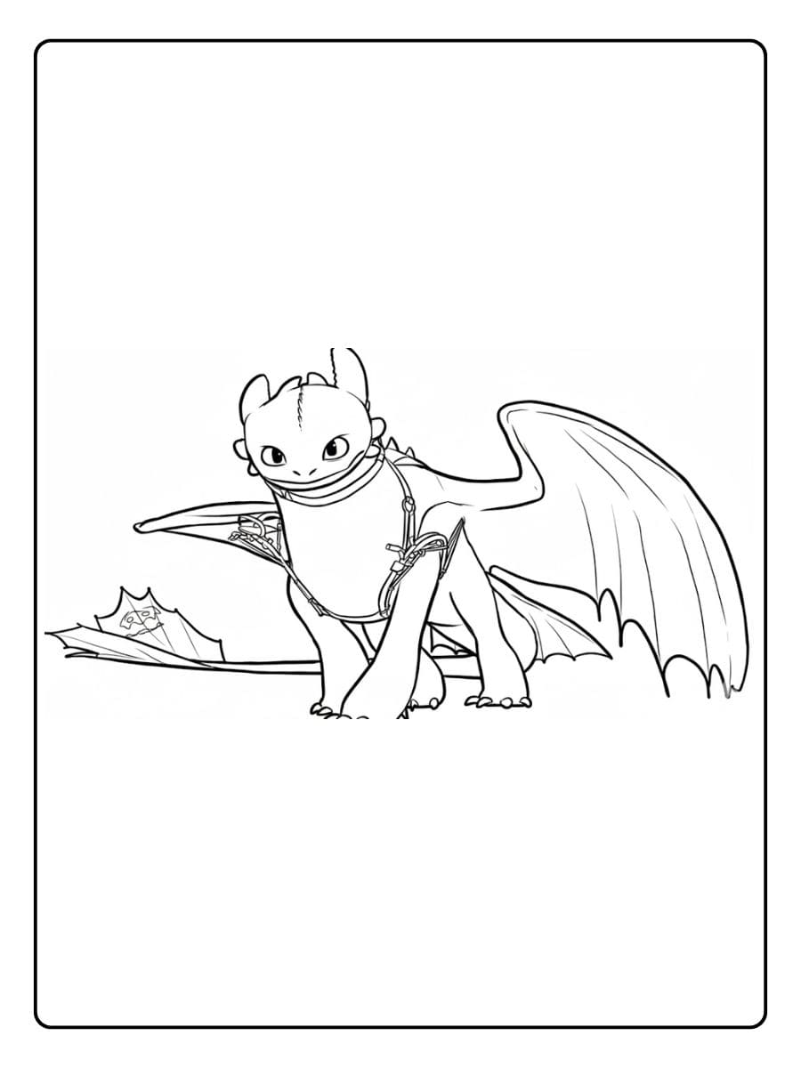 Drachenzähmen leicht gemacht Ausmalbilder Ohnezahn Umriss