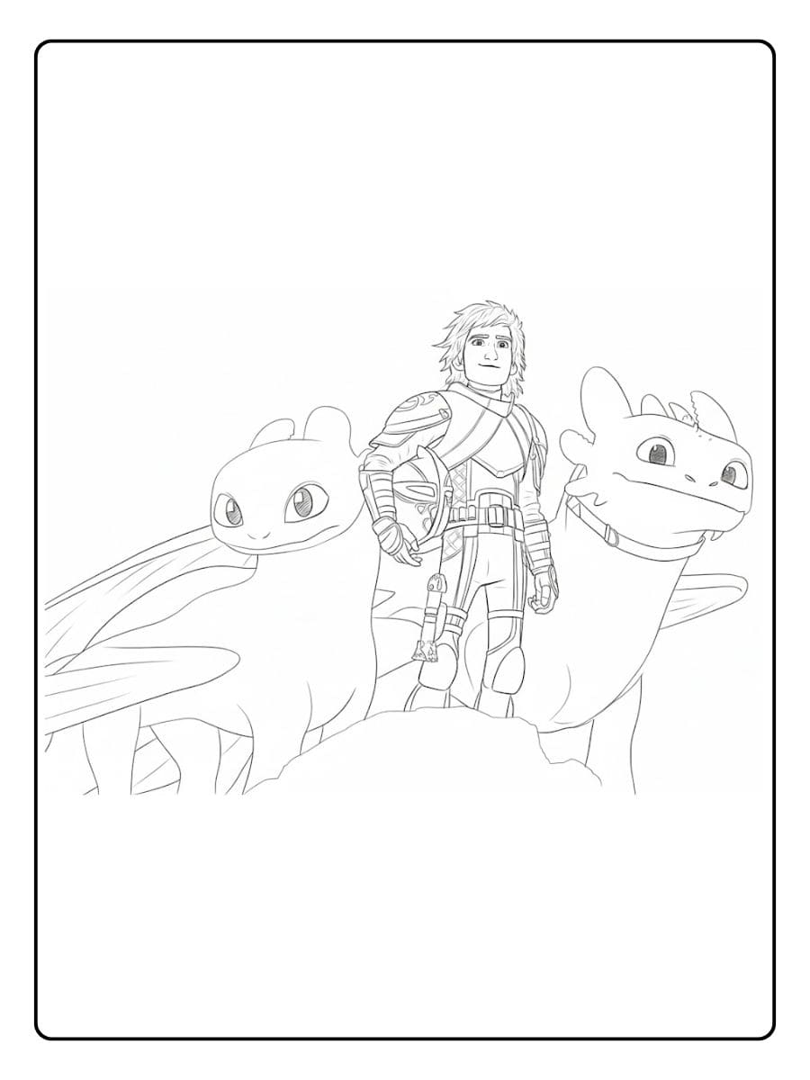 Drachenzähmen leicht gemacht Ausmalbilder Ohnezahn liegt