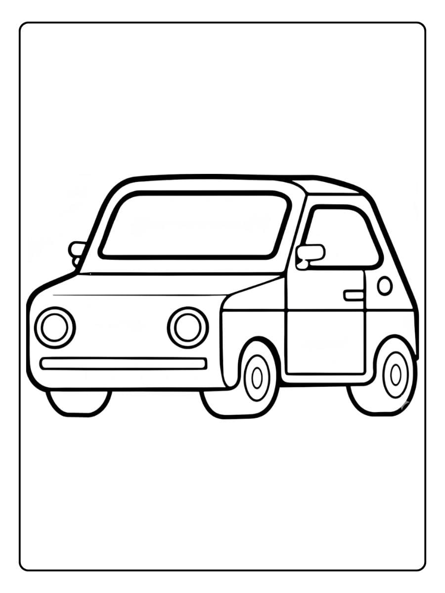 Einfache Auto Ausmalbilder für Kinder