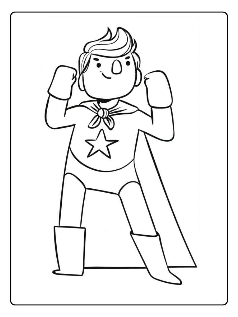 Einfache Superheld Ausmalbilder Skizze