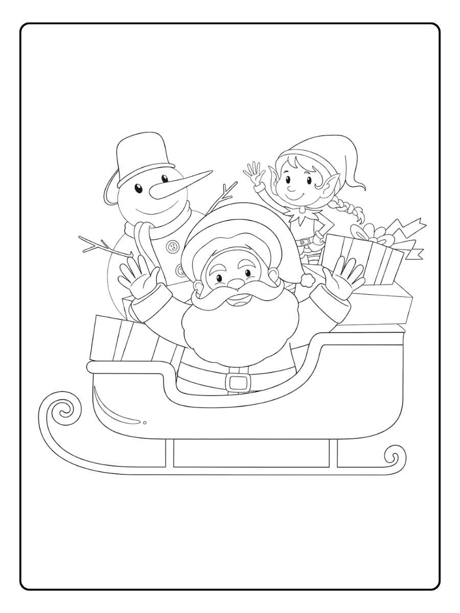 Einfache Umrisse Weihnachtsmann mit Sack Weihnachtsmann Weihnachten Ausmalbilder