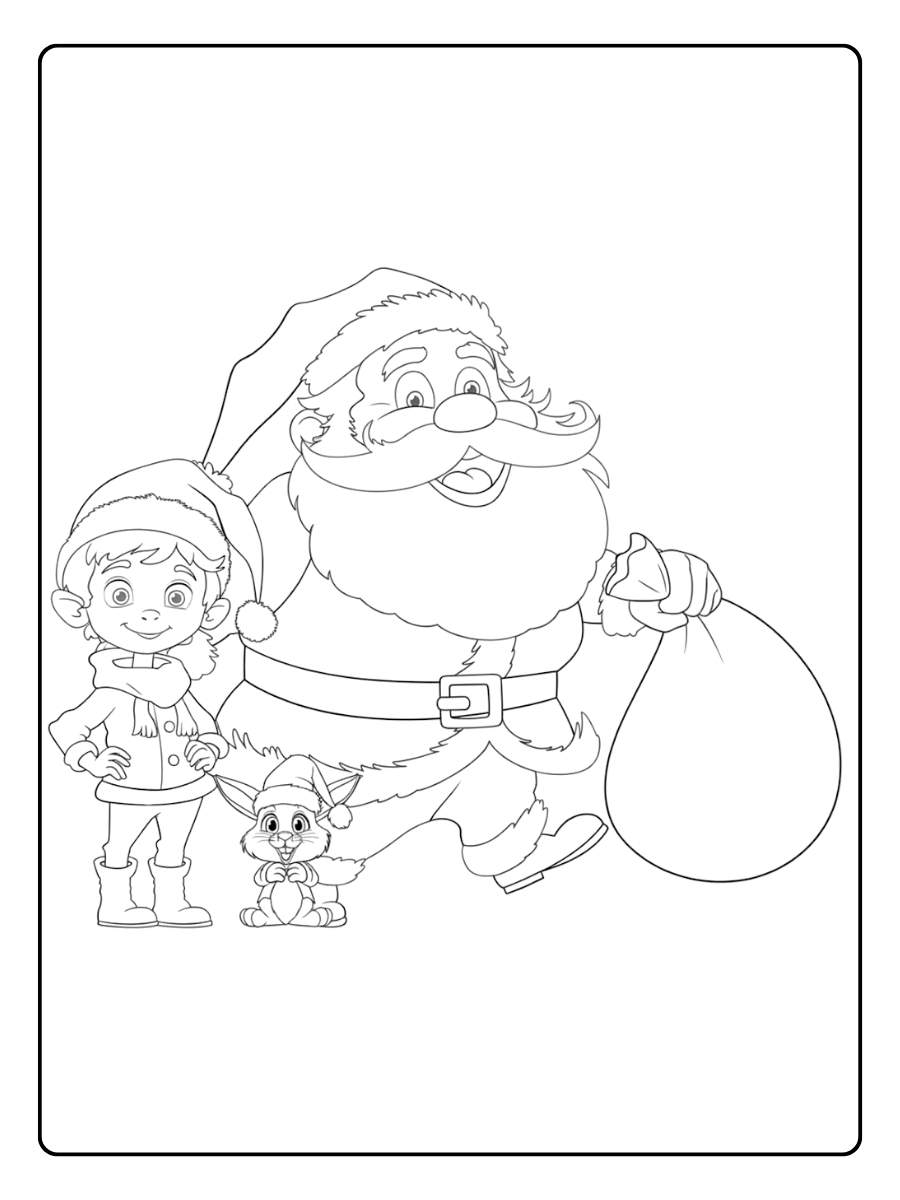 Einfache Weihnachtsmann Weihnachts Ausmalbilder für Kinder