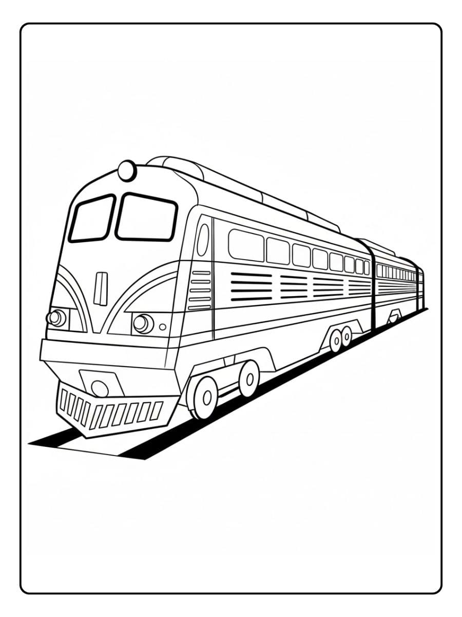 Einfaches Ausmalbild Zug Große Linien