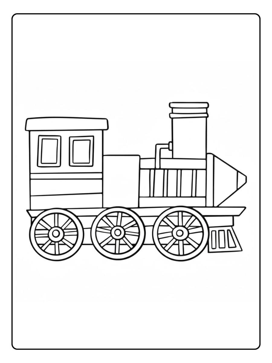 Einfaches Ausmalbild Zug