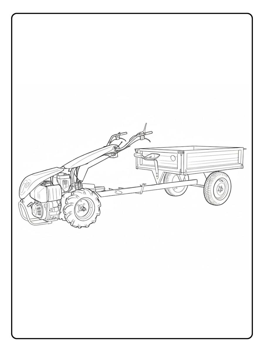 Einfaches Traktor Anhänger Ausmalbild
