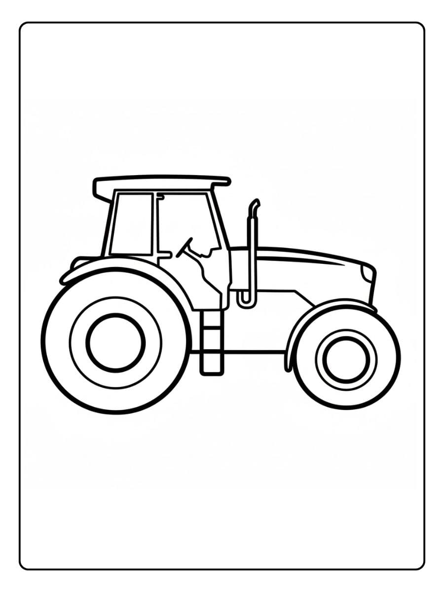Einfaches Traktor Ausmalbild für Kinder