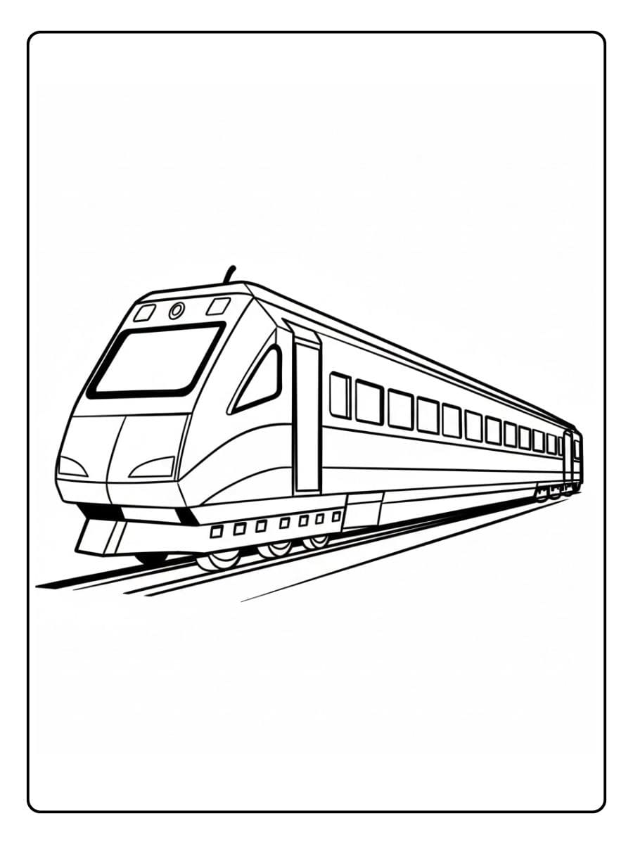 Einfaches ausmalbild zug für kinder