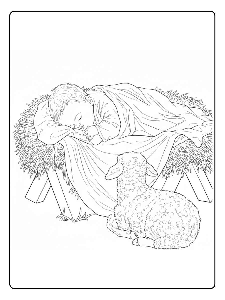 Friedliche Ausmalbilder Weihnachten Krippe