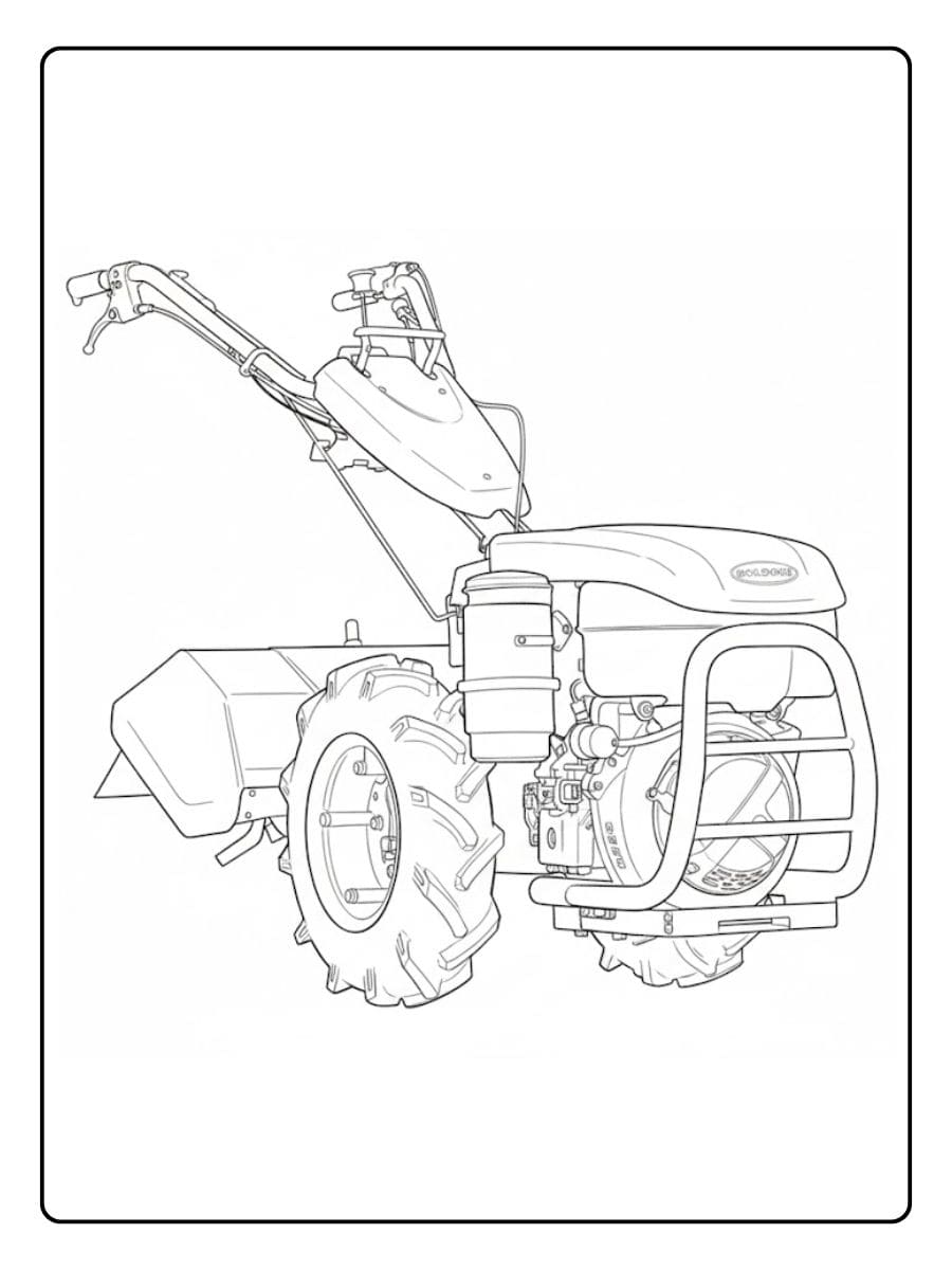 Handgeführter Traktor Ausmalbild
