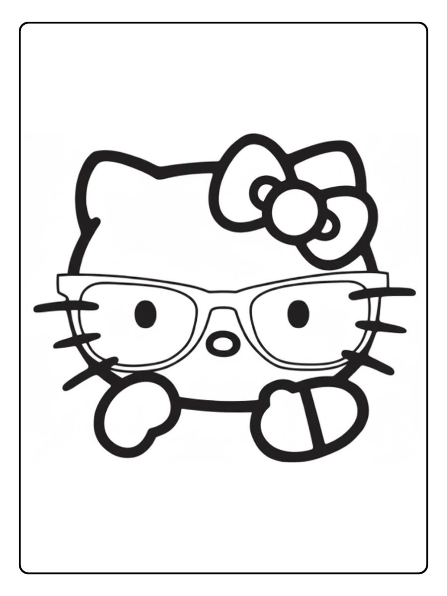 Hello Kitty Ausmalbilder mit Brille