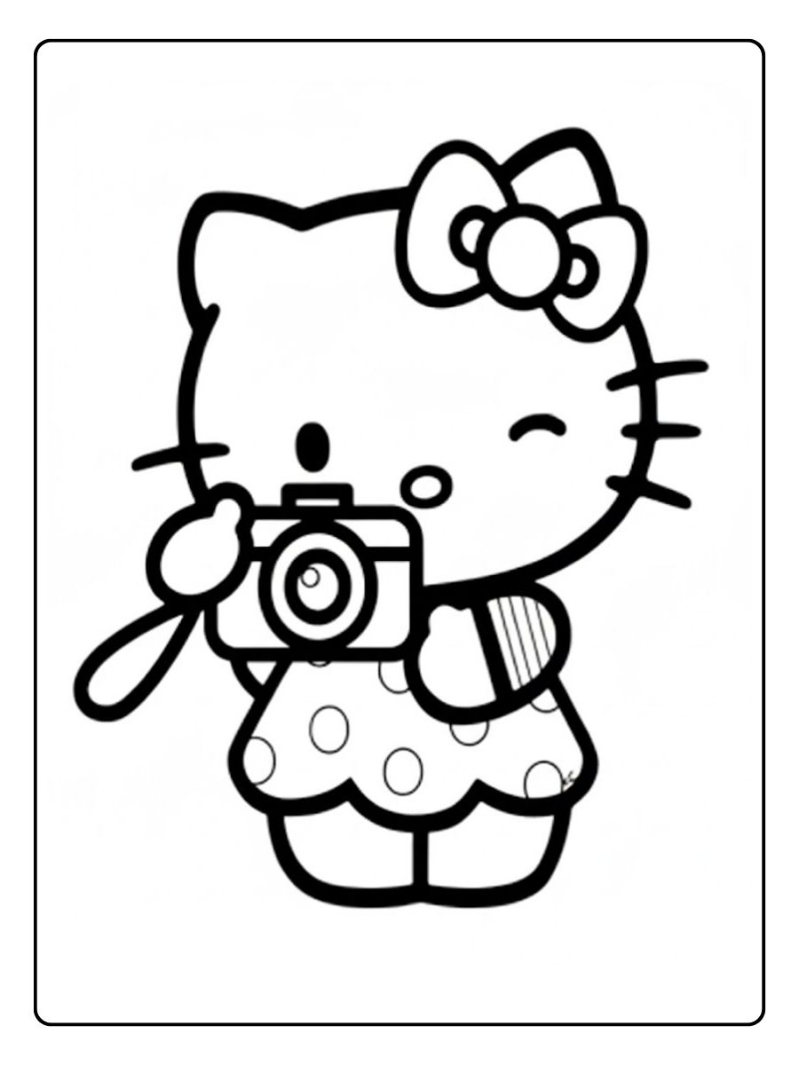 Hello Kitty Ausmalbilder mit Kamera